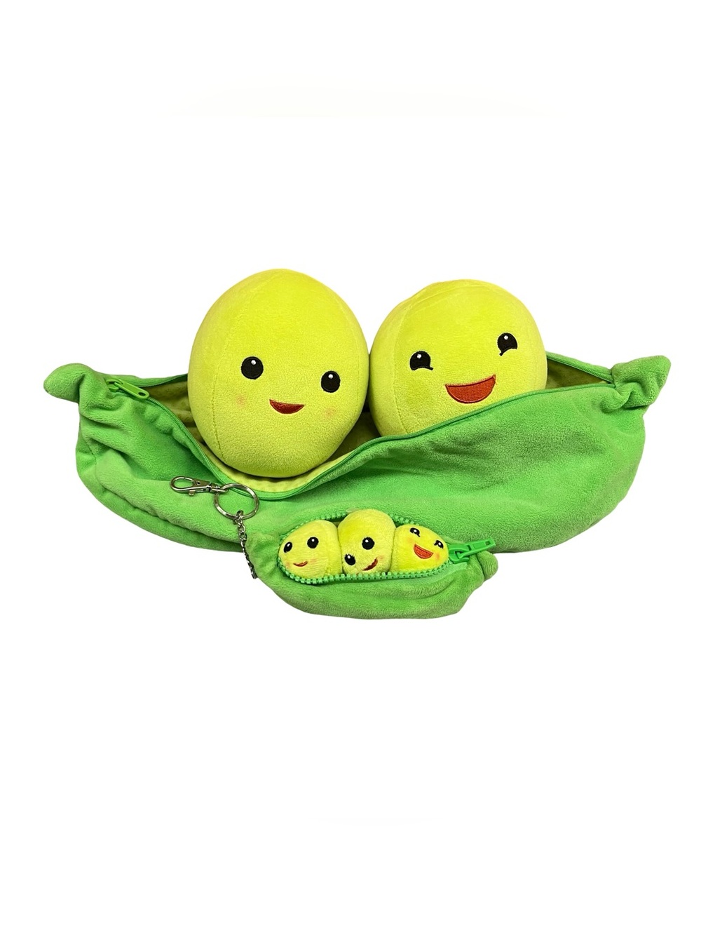 Disney Store Pixar Toy Story Peas-in-a-Pod 15”Plush Stuffed & Keychain 5” Bundle